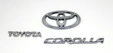 3 Piece Emblem Set fits Toyota Corolla  Adhesive