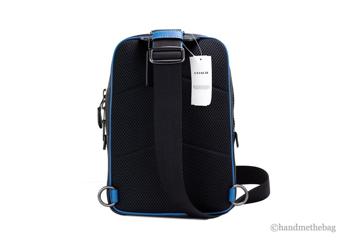 Coach (CH117) Khaki Blue Jay Colorblock Track Pack Shoulder Bag Backpack - Picture 3 of 7