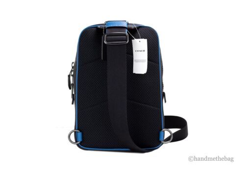 Coach (CH117) Khaki Blue Jay Colorblock Track Pack Shoulder Bag Backpack - Picture 3 of 7
