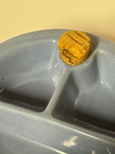 Vtg Ceramic Child Baby Divided Warming FOOD DISH Blue Heavy 50s- 60s Hanscraft - Picture 3 of 9