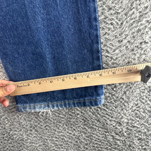 Vintage Lee Jeans Mens 32x34 Blue Dark Wash Cotton Slim Straight Fit Workwear - Imagen 7 de 8