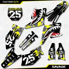 Gray & Yellow Savage Camo Racing Graphics Kit fits Suzuki RMZ250 RMZ 250 04-06