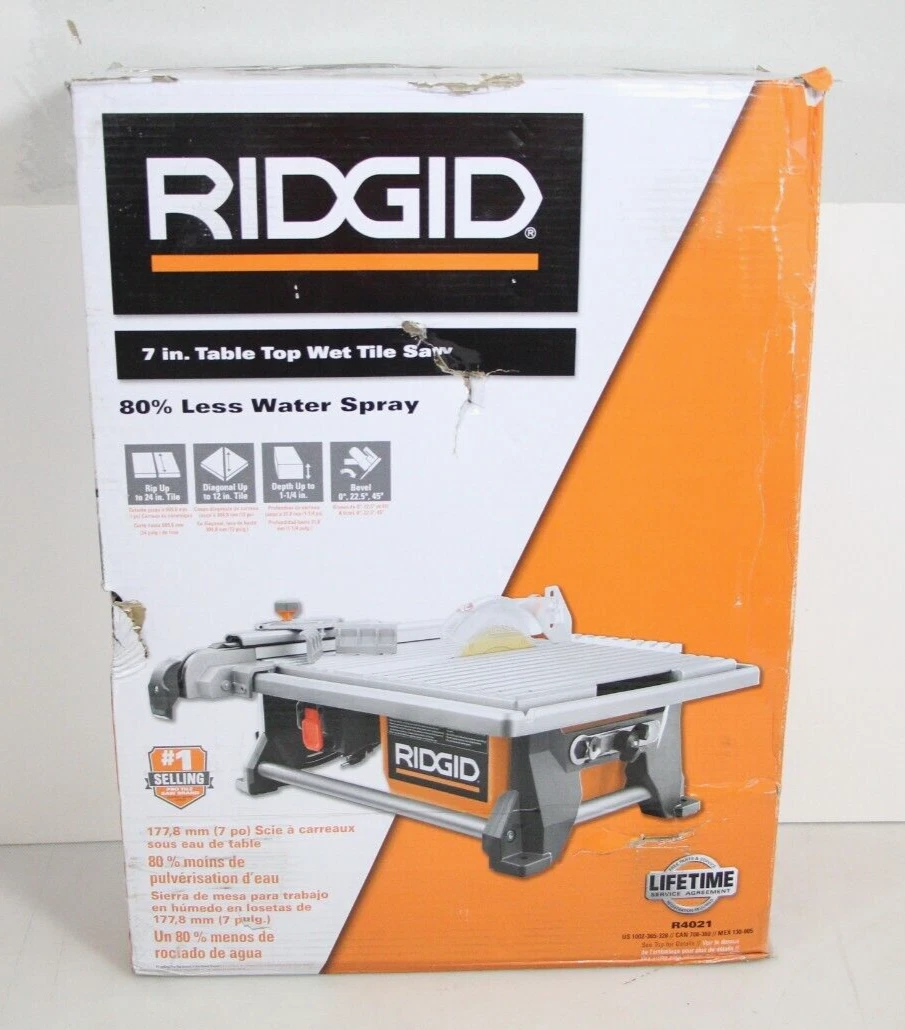 RIDGID R4021 Amp Corded Table Top Wet Tile Saw, 40 OFF
