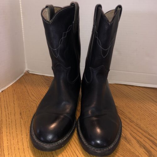 Men’s System 7 Aero Glide Leather Boots Black Size 9D Pre Owned