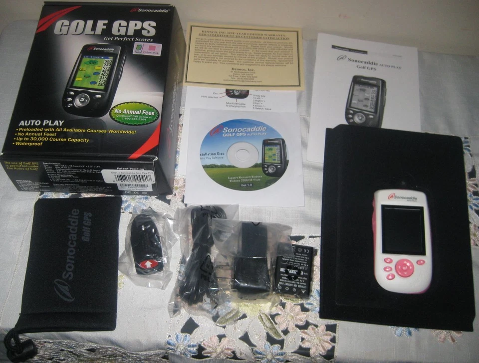 Редкая новая/открытая коробка Sonocaddie N091-1BB леди автоматическая игра предварительно загруженный гольф GPS (розовый) - Изображение 2 из 2
