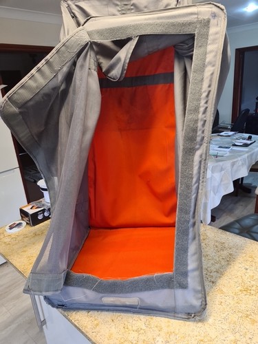 144 Litre Carry Bag Backpack Very Large Grey Orange Hook Mesh Back Zipped Top - Picture 7 of 16
