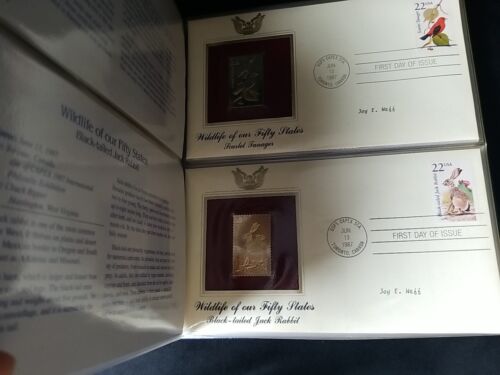 Set of 50 Golden Replicas Of U.S. Wildlife First Day Stamps Binder 1995 - 6 1987 - Picture 10 of 15