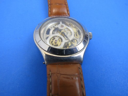 Reloj Mecánico Swatch MOVIMIENTO YAS107 Raro Automático Acero Suizo Esqueleto - Imagen 3 de 14