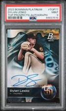 2023 Bowman Platinum Dylan Lesko Top Prospects Autograph PSA 9 MINT #TOP77 Padre