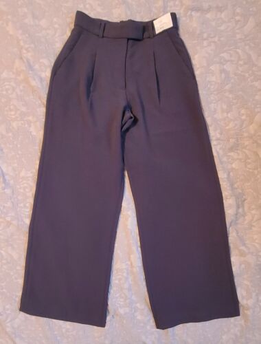 NWT ABERCROMBIE & FITCH WOMEN DARK GREY HIGH RISE ULTRA WIDE PANTS SIZE 25/O REG