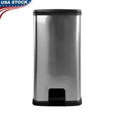 Plastic Step Trash Can 13.2 Gallon Touchless Kitchen Waste Bin Indoor Use