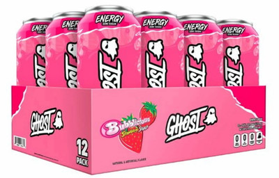 Limited Edition Ghost Bubblicious Strawberry Spalsh 12 pack 12 oz . 