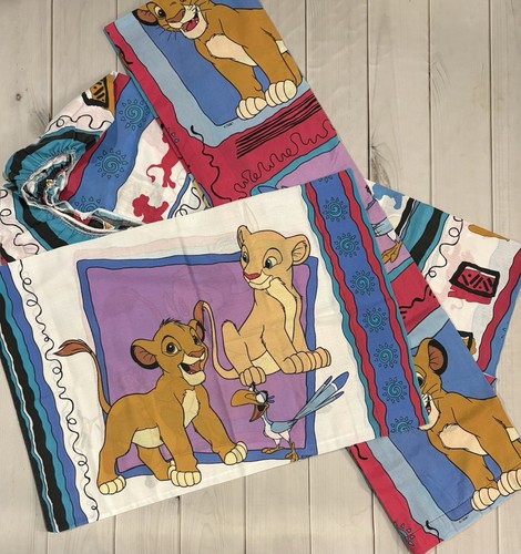 Vintage Disney Lion King Twin Bedding Flat, Fitted Sheets & Pillowcase 90s Simba