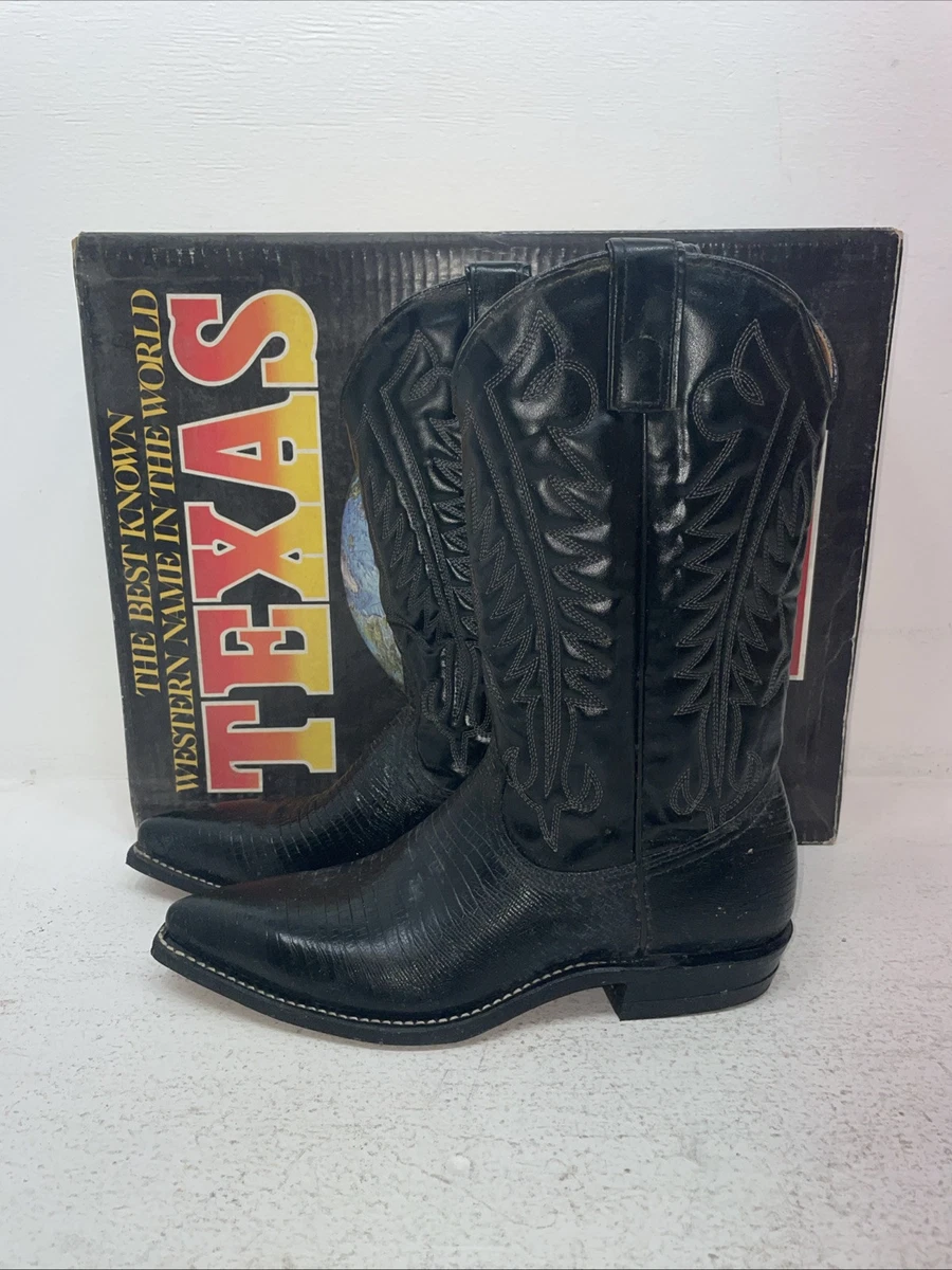 Bottes Western Texas Boot Company - Homme, 7,5 E, Cuir Marron, Vintage