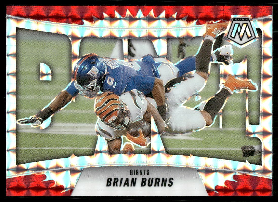 2025 Panini Mosaic #7 Brian Burns Bang! Mosaic Red