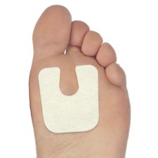 24-Pack U-Shaped Felt Callus Pads, 1/8 Thick, 1/8" Pack of 24 , White