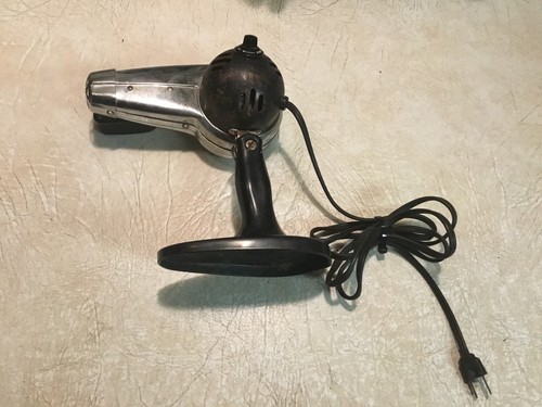 Vintage Dominion Free Standing Adjustable Silver Working Hair Dryer GETS HOT - Picture 8 of 13