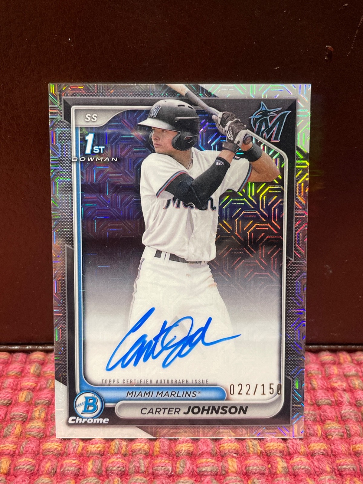 2024 Bowman Draft Carter Johnson Chrome  1st Bowman Auto HTA Refractor #022/150
