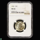 1941 Washington Quarter NGC MS 66 - Toned Surface