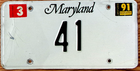 Item photo. Show Listing Details page. Listing 1991 Maryland License Plate Low Number 41 Tag