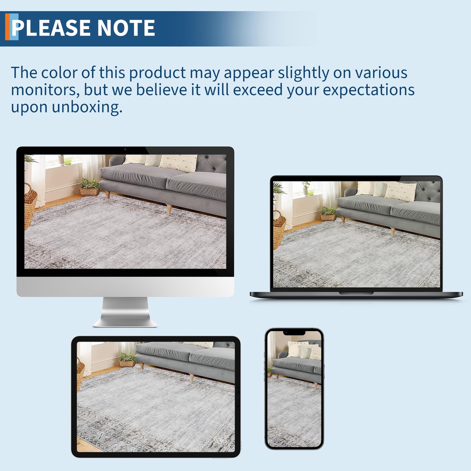 5x7 Washable Area Rug for Living Room Vintage Border Rug Stain Resistant Dini...