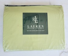 NOS Vintage Ralph Lauren "Honey Dew" Extra Deep Fitted Sheet - Twin Size  1614 