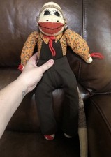 Antique Sock Monkey Handmade Original Clothes One Of A Kind Rare