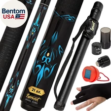 Professional Pool Cue Set – 58" 2-Piece Canadian Maple Stick with Low Deflection