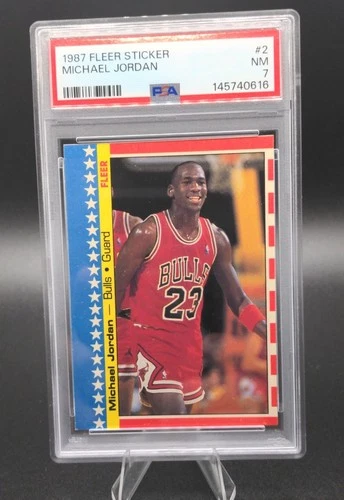 1987-88 Fleer - Stickers Michael Jordan #2 PSA 7 ⚜️Just Graded⚜️
