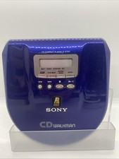 Not Working Sony Walkman D-E707 CD Discman CD Player Vintage Blue Rare For Parts