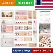 25 PCS Plastic Drawer Organizers Set, 4-Size Versatile Bathroom and Vanity Dr...