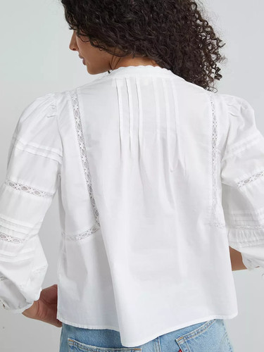 Blusa Levi's Mandy Blanca Manga Larga - X-SMALL (funciona grande) - PVP £70 - NUEVA CON ETIQUETAS - Imagen 3 de 18