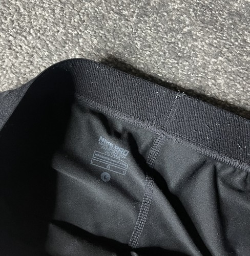 Nike Pro Leggings Womens Large Black Drifit Mid Rise Mesh Tight 28” Ladies - Picture 9 of 18