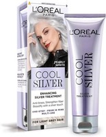 L'Oreal Paris Cool Silver Pearly White Hair Colour Grey Enhancing Treatment 8