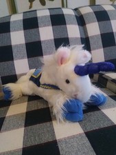 Animal Alley Unicorn Plush Blue Sequin Collar Horn Vintage 2000 Toys R Us 18"