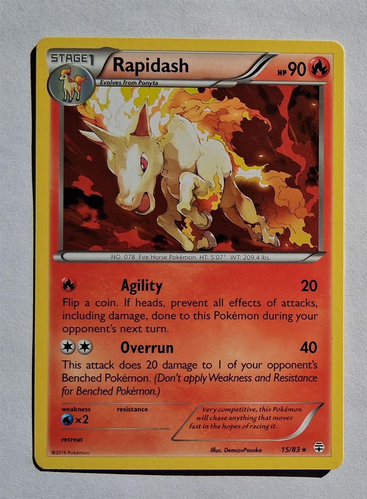 Pokemon - Rapidash - Generations 15/83 - Rare - NM