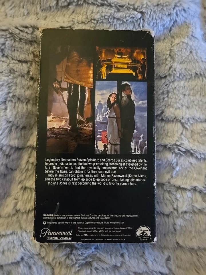 Indiana Jones Raiders of the Lost Ark VHS (1981) 1st Release Video ToD Trailer - Image 2 of 4