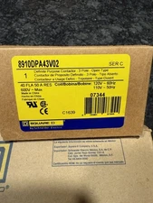 Square D 8910DPA43V02 Contactor, 40FLA 50A Res 3-Pole Open 120V Coil