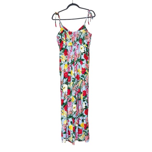 Old Navy Tie-Shoulder Cropped Twist-Front Smocked Jumpsuit Blue Women Medium - Bild 3 von 10