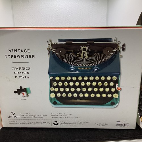 New Sealed Remington Typewriter Shape Jigsaw Puzzle 750 Piece 20x20 by Galison - Bild 5 von 8