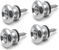 4Pcs Silver Mushroom Head Guitar Strap Locks Metal Guitar Strap Buttons Security