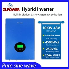 ZLPOWER 10KW 48V Solar Hybrid Inverter Off Grid 120V 240V Split Phase Dual MPPT 