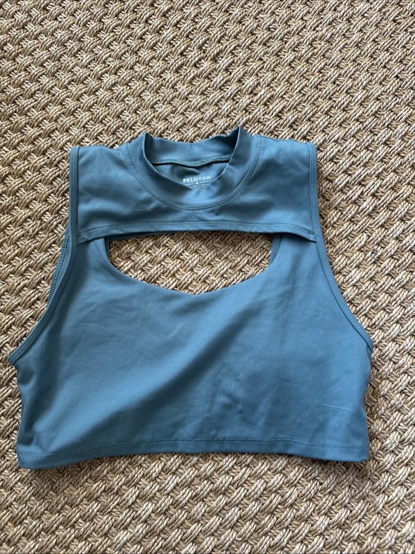 Peloton High Neck Cutout Racerback Sports Bra Women’s M Crop Top Gym Yoga Teal