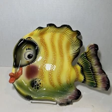 Whimsical "Fancy Fish" Decorative Platter by Lulu Beth Marked ‘02