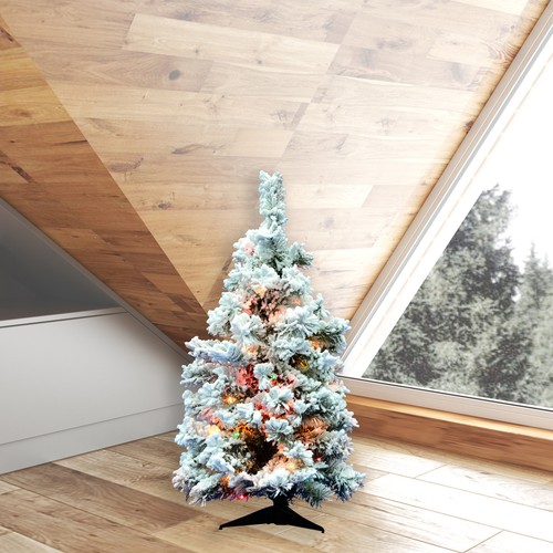 Vickerman beflockter Alaskan 36 Zoll künstlicher Baum mit bunten Lichtern (offene Box) - Bild 4 von 4