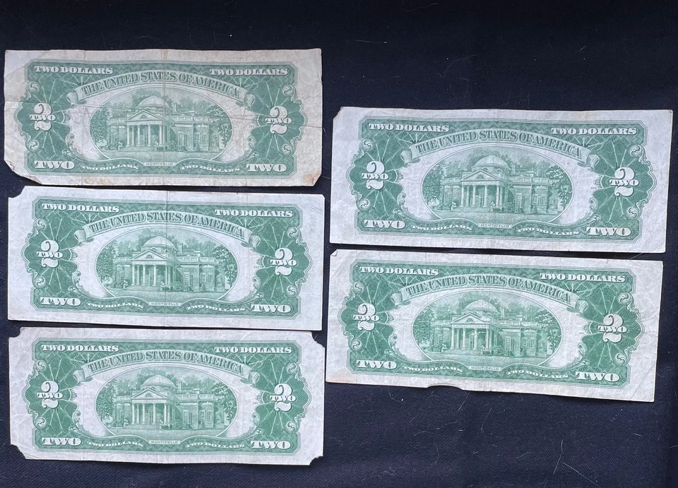 Five 1953 Two Dollar Bills - Image 3 of 4