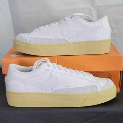 Nike Blazer Low Platform DJ0292-109 Womens Shoes White Lemon Wash Sneakers