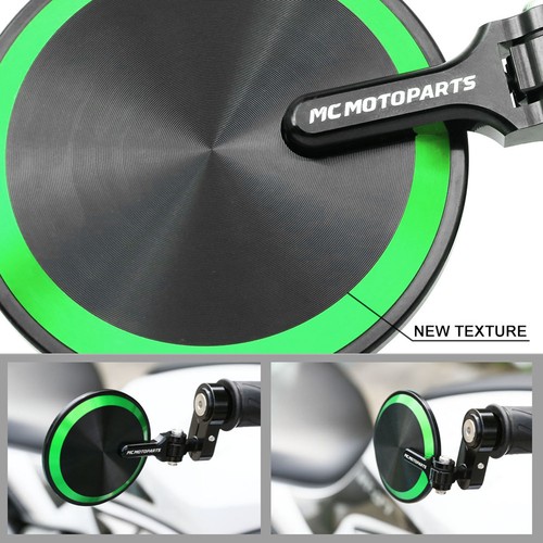 Green Folding Bar End Mirrors LP20 For NINJA 1000SX 10-18 19 20 21 22 23 24 - Picture 4 of 6