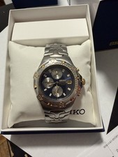 Seiko Watch Men SDWF20 Quartz Stainless Chronograph Date Blue 100m