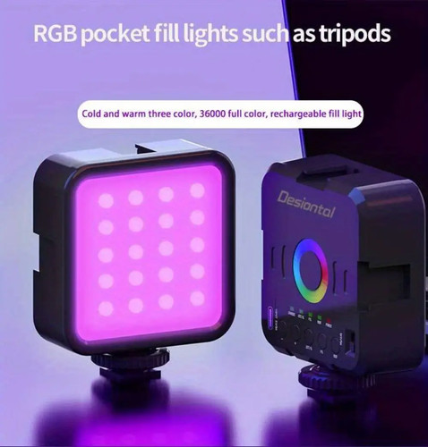 RGB Full Color LED Video Light 3000-9000K Mini Pocket Fill Lights 1200mAh Type-C - Picture 19 of 19